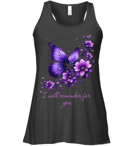 Butterfly I Will Remember For You Alzheimer s Awareness T Shirt