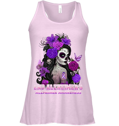 Image of End AlzheImer's Skull Girl Flowers   Alzheimer's Awareness