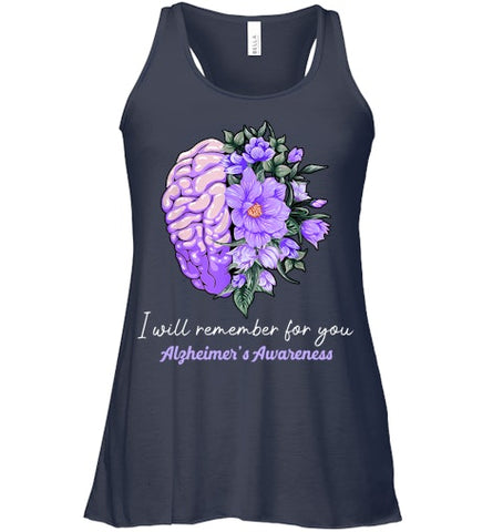 Image of I Will Remember For You Purple Ribbon Alzheimers Awareness