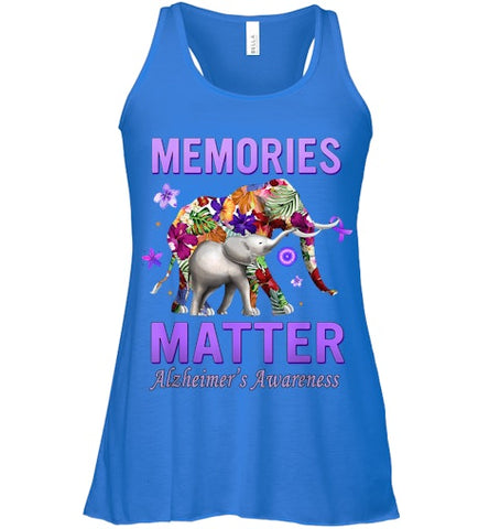 Image of Alzheimers Awareness Memories Matter Purple Elephant Womens T Shirt