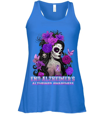 Image of End AlzheImer's Skull Girl Flowers   Alzheimer's Awareness