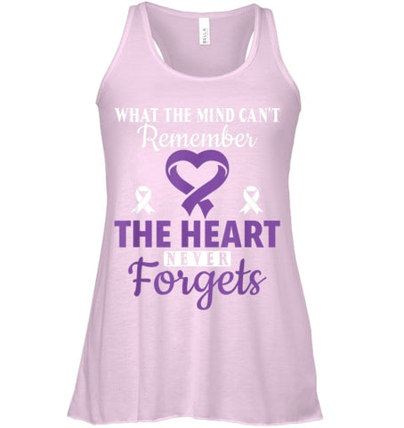 Image of The Heart Never Forgets Alzheimer's Awareness Purple Ribbon