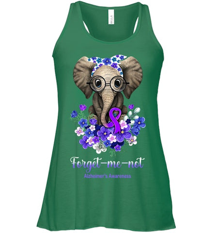 Image of Forget me not Alzheimer s Awareness Elephant Flower T Shirt