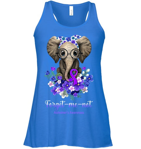 Image of Forget me not Alzheimer s Awareness Elephant Flower T Shirt