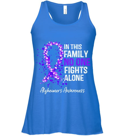 Image of In This Family No One Fights Alone Shirt Alzheimer s Ribbon T Shirt