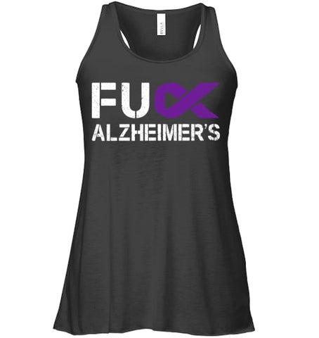 Image of Fuck FU Alzheimer s Awareness Month Purple Ribbon Fighter T Shirt