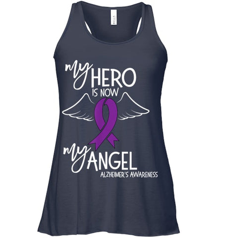 Image of My Hero is now my Angel Alzheimers Awareness T Shirt T shirt T Shirt