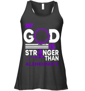 My God Is Stronger Than Alzheimer s Awareness Ribbon T Shirt