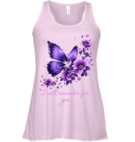 Image of Butterfly I Will Remember For You Alzheimer s Awareness T Shirt