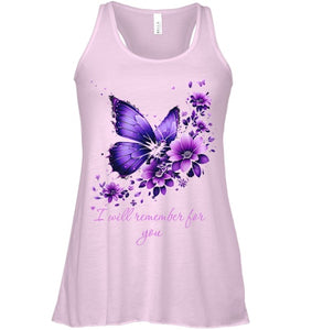 Butterfly I Will Remember For You Alzheimer s Awareness T Shirt