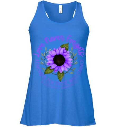 Image of Alzheimer Awareness Tee for Men and Women Purple sunflower T Shirt