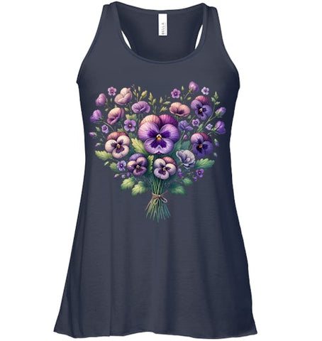 Image of Alzheimer purple floral pansy dementia alzheimer s awareness T Shirt (2)