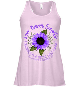 Alzheimer Awareness Tee for Men and Women Purple sunflower T Shirt