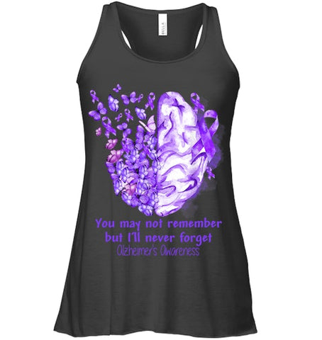 Image of Alzheimer s awareness, Dementia gift, Purple Butterfiles T Shirt