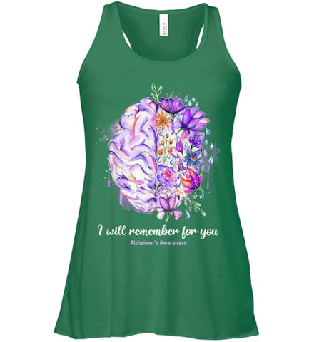 Image of I Will Remember For You Brain Alzheimer s Awareness T Shirt