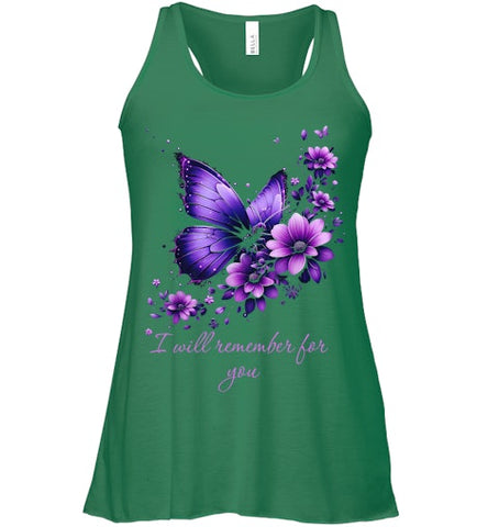 Image of Butterfly I Will Remember For You Alzheimer s Awareness T Shirt