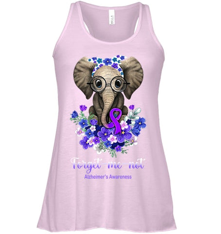 Image of Forget me not Alzheimer s Awareness Elephant Flower T Shirt