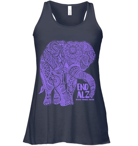 Image of Purple Elephant Alzheimer Awareness Apparel & gifts, END ALZ T Shirt