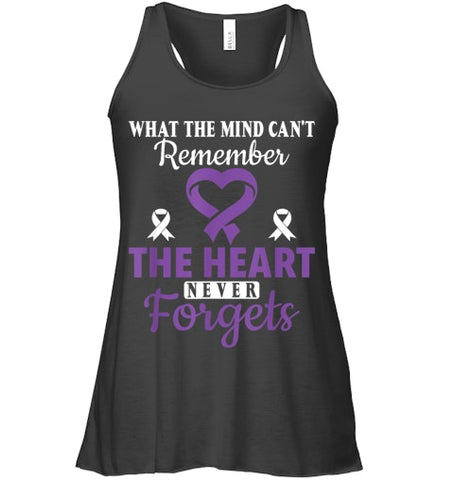 Image of The Heart Never Forgets Alzheimer's Awareness Purple Ribbon