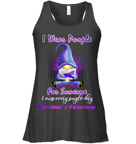 Image of Alzheimer s Awareness Products I Wear Purple Ribbon Gnome T Shirt