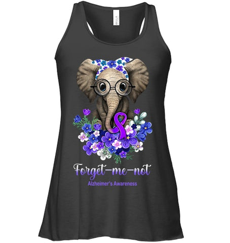 Image of Forget me not Alzheimer s Awareness Elephant Flower T Shirt