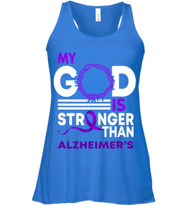 My God Is Stronger Than Alzheimer s Awareness Ribbon T Shirt