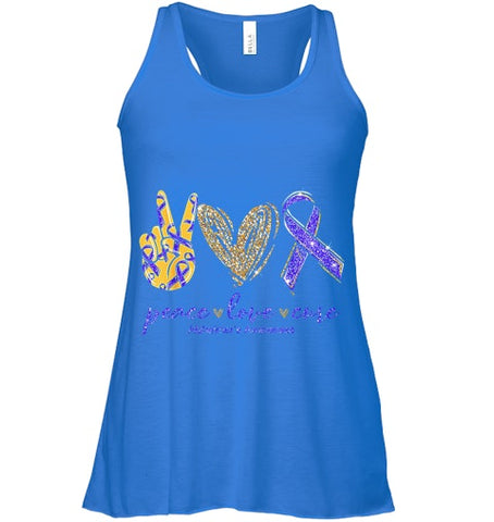 Image of Peace Love Cure Alzheimer s Awareness T Shirt