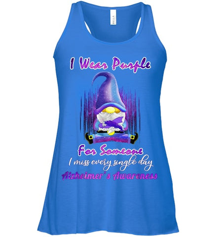 Image of Alzheimer s Awareness Products I Wear Purple Ribbon Gnome T Shirt