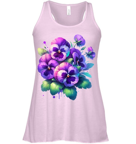 Image of Alzheimer purple floral pansy dementia alzheimer s awareness T Shirt