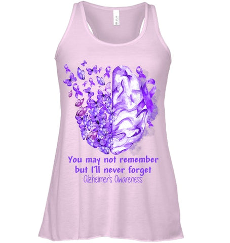 Image of Alzheimer s awareness, Dementia gift, Purple Butterfiles T Shirt