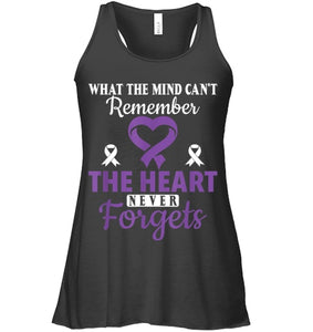 The Heart Never Forgets Alzheimer's Awareness Purple Ribbon