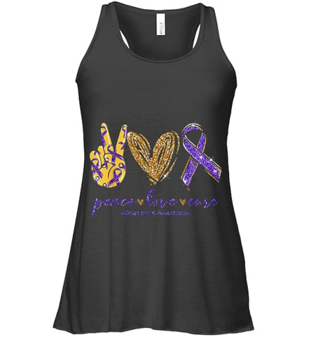 Image of Peace Love Cure Alzheimer s Awareness T Shirt