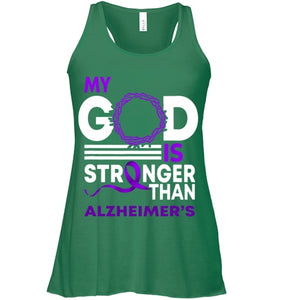 My God Is Stronger Than Alzheimer s Awareness Ribbon T Shirt