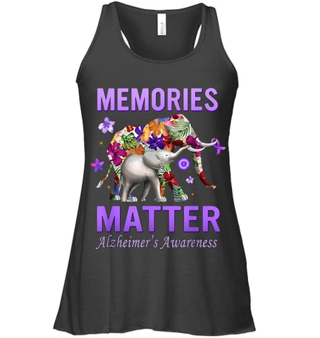 Image of Alzheimers Awareness Memories Matter Purple Elephant Womens T Shirt