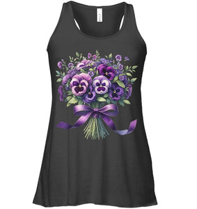 Alzheimer purple floral pansy dementia alzheimer s awareness T Shirt (5)