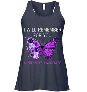 Alzheimer s Awareness I Will Remember you Butterfly Women T Shirt