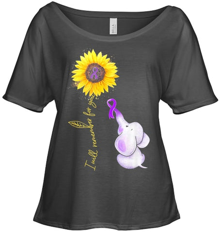 Image of Elephant I Will Remember For You Sunflower Alzheimer T Shirt