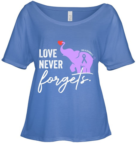 Image of End Alzheimers Shirt Love Never Forgets Alzheimers Awareness T Shirt