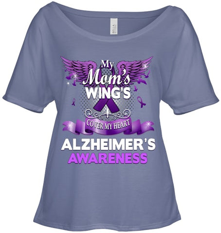 Image of Alzheimer s Awareness Products Mom s Wings Cover My Heart T Shirt