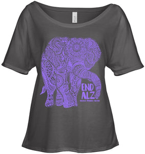 Purple Elephant Alzheimer Awareness Apparel & gifts, END ALZ T Shirt