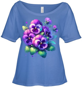 Alzheimer purple floral pansy dementia alzheimer s awareness T Shirt