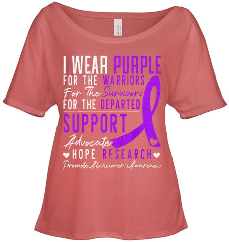 Image of I Wear Purple Alzheimer s Awareness Dementia Disease T Shirt