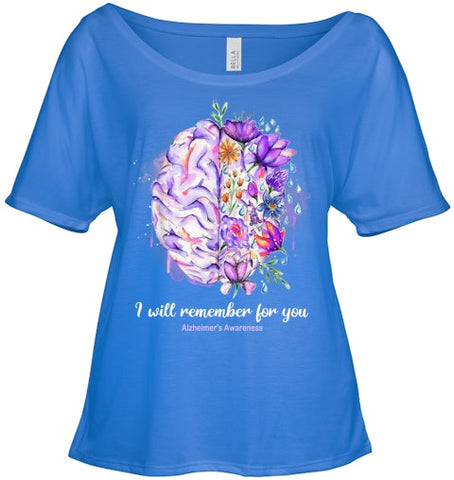 Image of I Will Remember For You Brain Alzheimer s Awareness T Shirt