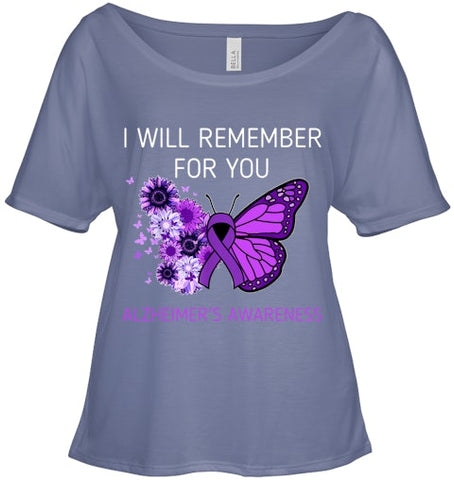 Image of Alzheimer s Awareness I Will Remember you Butterfly Women T Shirt