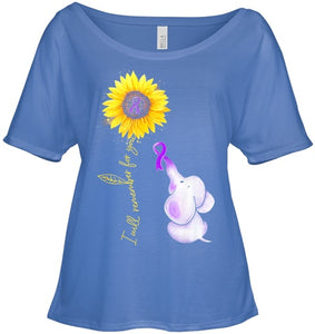 Elephant I Will Remember For You Sunflower Alzheimer T Shirt