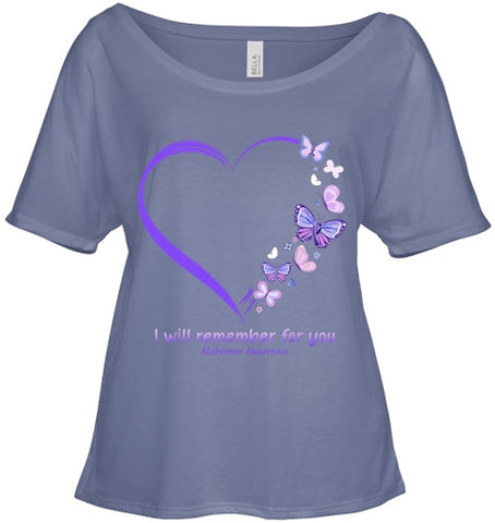 Image of I Will Remember For You Butterfly Alzheimer s Awareness T Shirt