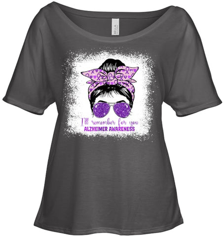 Image of Alzheimer's Awareness Messy Bun Purple Dementia alzheimers