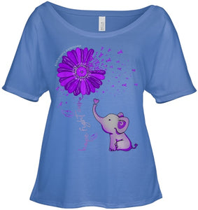 Hope Fight Cure Elephant Alzheimer s Purple Ribbon T Shirt