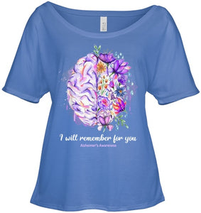 I Will Remember For You Brain Alzheimer s Awareness T Shirt