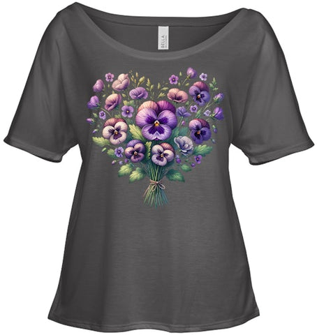 Image of Alzheimer purple floral pansy dementia alzheimer s awareness T Shirt (2)